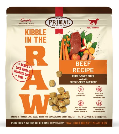 Primal - Kibble In The Raw - Fish & Pork Recipe - Dog - 5.4-lb