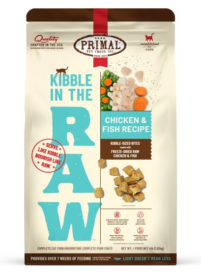 Primal Kibble In The Raw Chicken & Fish Recipe Cat, 4-lb