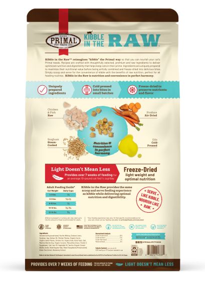 Primal Kibble In The Raw Chicken & Fish Recipe Cat, 4-lb
