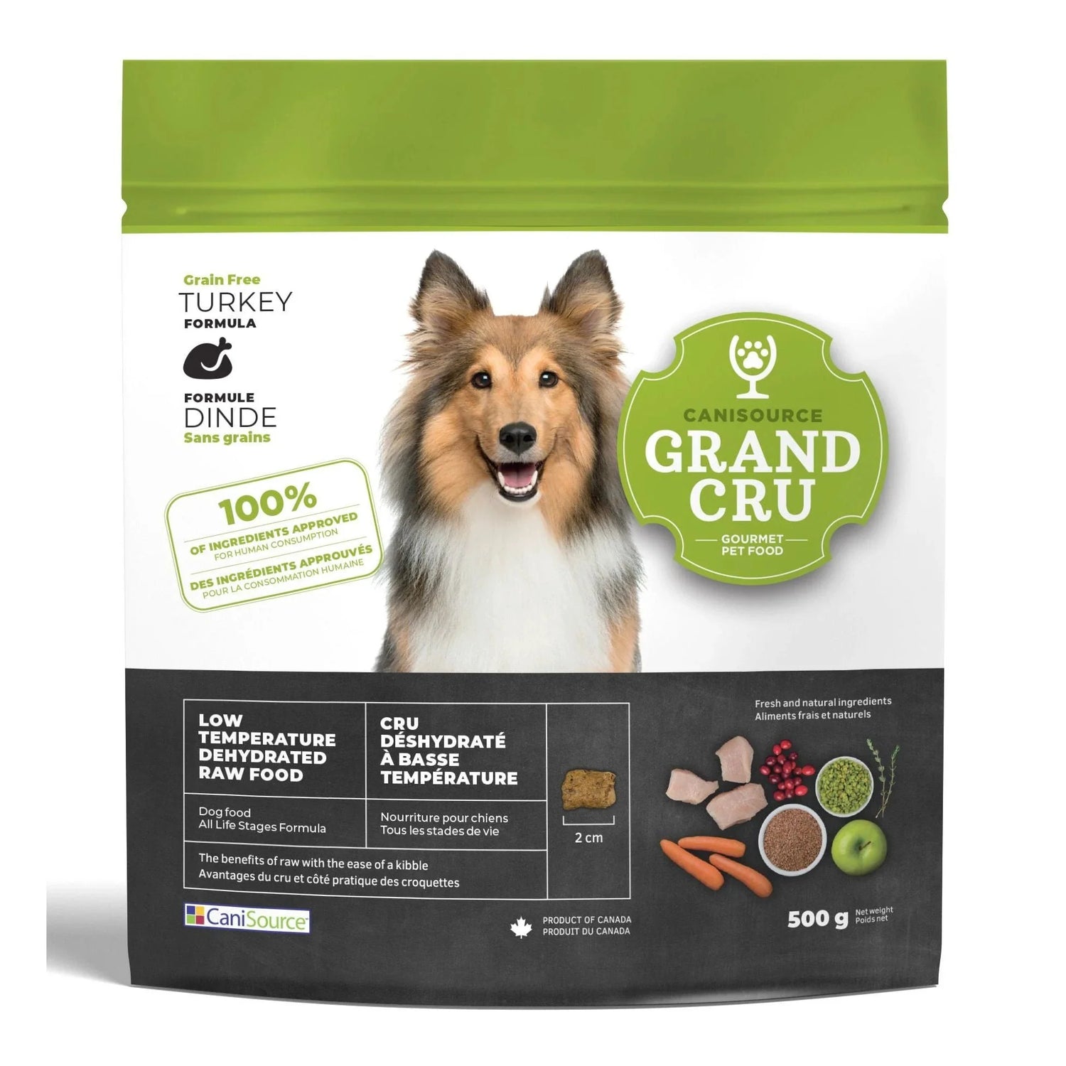 CaniSource Grand Cru Turkey Formula Grain-Free Dehydrated Dog Food, 500-gr