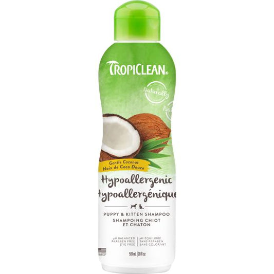 Tropiclean Gentle Coconut Hypoallergenic Puppy & Kitten Shampoo, 20-oz