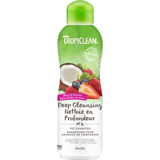 Tropiclean Berry & Coconut Deep Cleansing Pet Shampoo, 20-oz