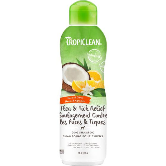 Tropiclean Neem & Citrus Flea & Tick Relief Dog Shampoo, 20-oz