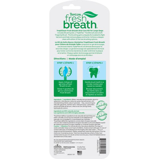 Tropiclean Fresh Breath Oral Care Kit for Large Dogs, 2-oz