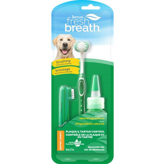 Tropiclean Fresh Breath Oral Care Kit for Large Dogs, 2-oz