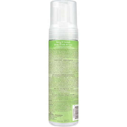 Tropiclean Waterless Dog Shampoo, Deep Cleansing Berry & Coconut Scent, 7.4-oz