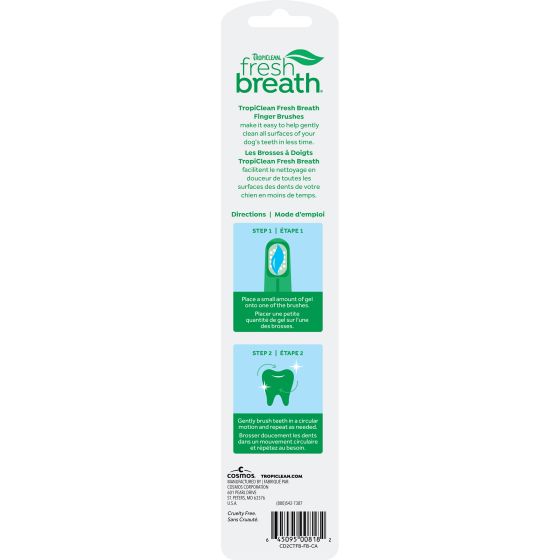 Tropiclean Fresh Breath Finger Brushes for Pets, 2-pk