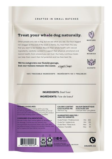Crumps Beef Liver Bites Dog, 72-g