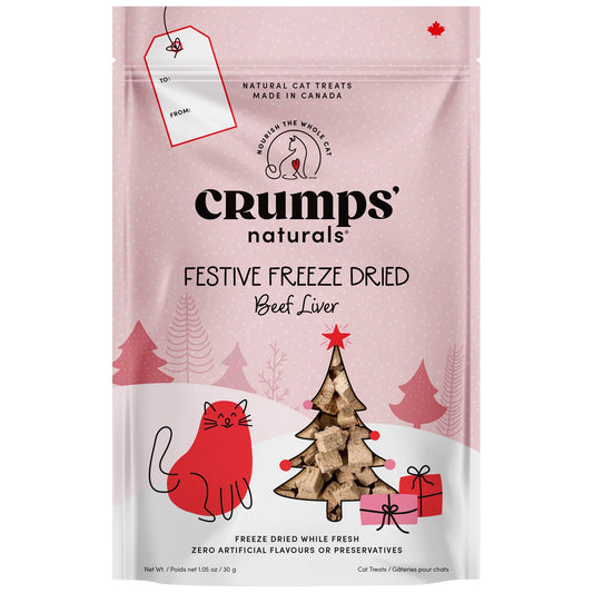 Crumps Holiday Festive Freeze Dried Beef Cat Treats, 30-g