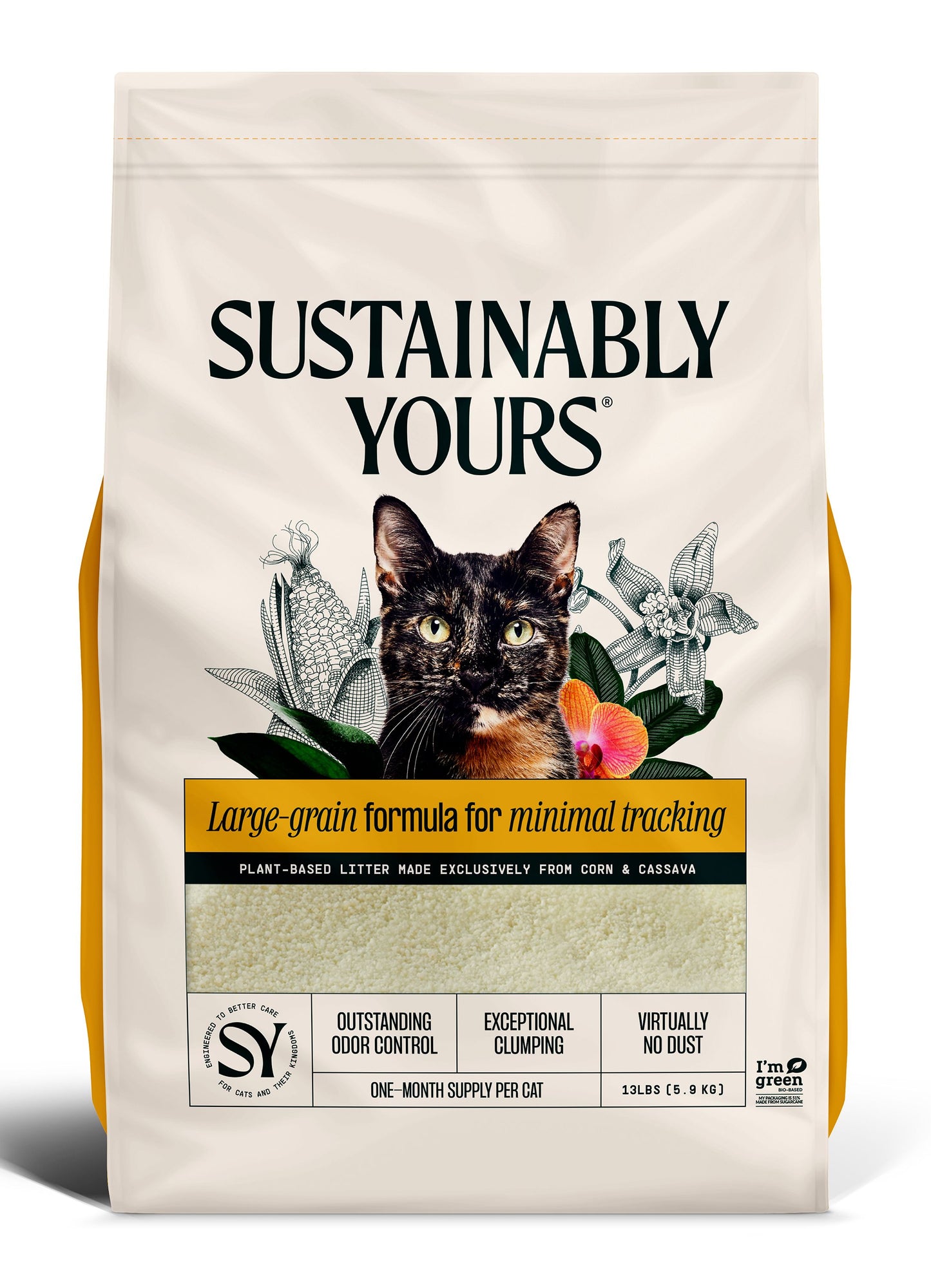 Sustainably Yours Cat Litter Large-grain formula, 13lbs