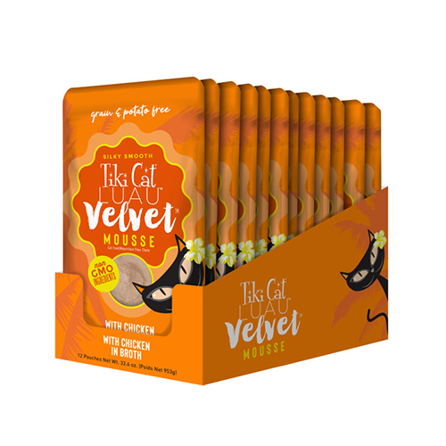 Tiki Cat Luau Velvet Mousse with Chicken in Broth Wet Cat Food, 2.8-oz