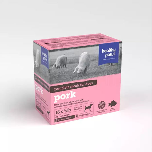 Healthy Paws Canine Complete Pork Dinner Frozen Raw Dog Food 16 x 1/2-lb Bowmanville Ontario
