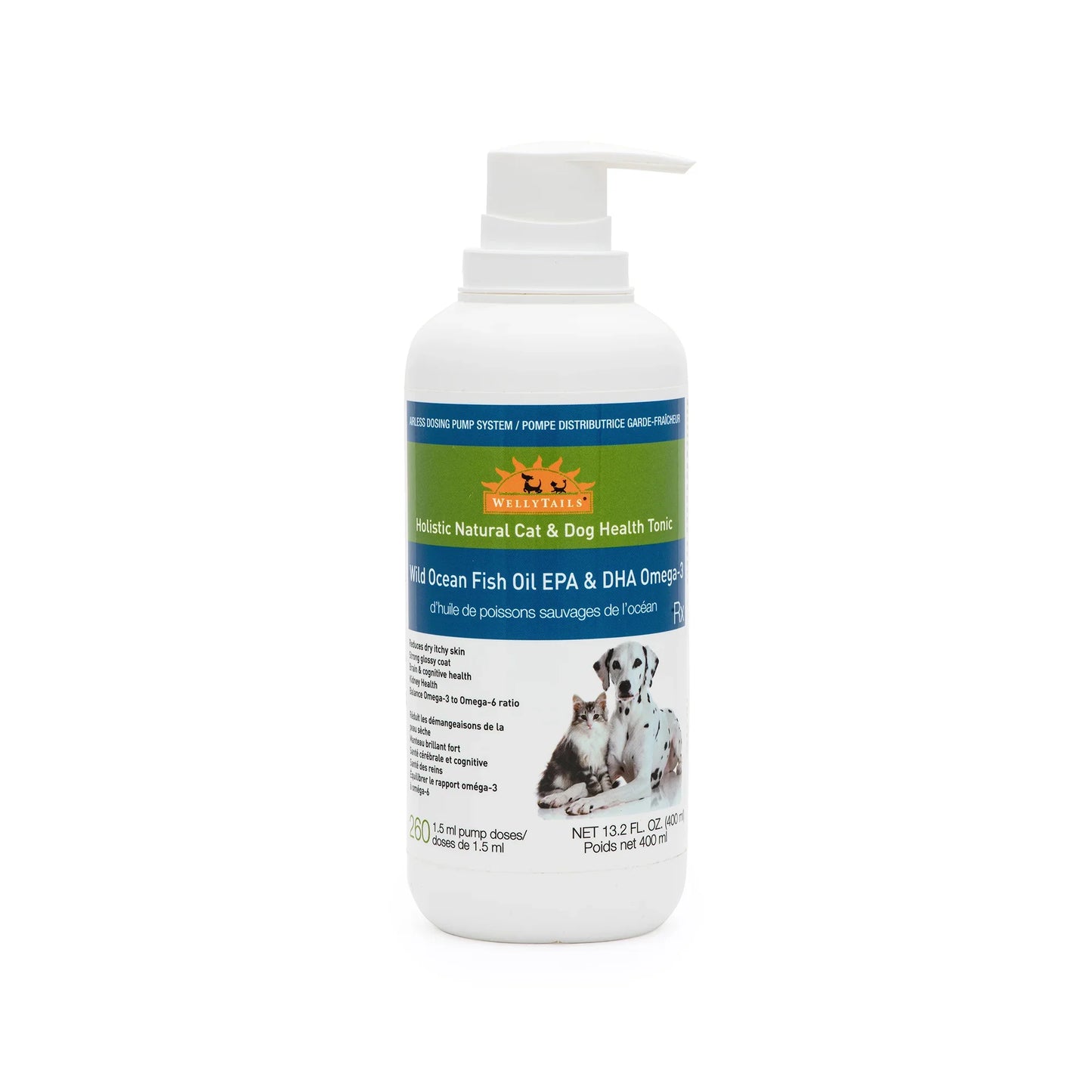 Wellytails Wild Ocean Fish Oil for Cat and Dog, 400ml