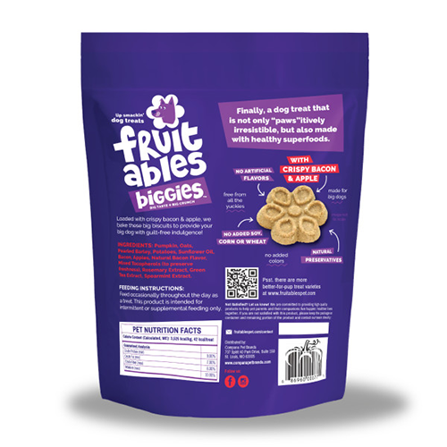 Fruitables® BIGGIES™ With Crispy Bacon & Apple Dog Treat, 16-oz