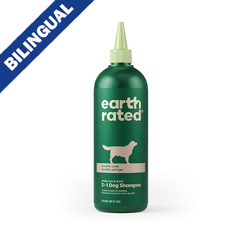 earth rated® Double Coat White Tea & Basil 3 in 1 Dog Shampoo, 16-oz