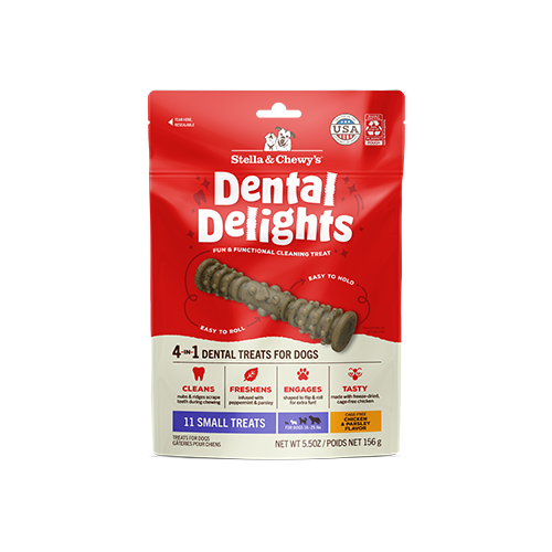 Stella & Chewy's Dental Delights Chicken & Parsley Flavor 4-in-1 Dental Treats for Dogs, Small, 5.5-oz