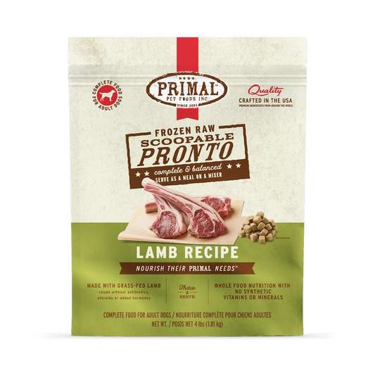 Primal Pronto Raw Frozen Lamb Formula Dog Food, 4-lb (Size: 4-lb)