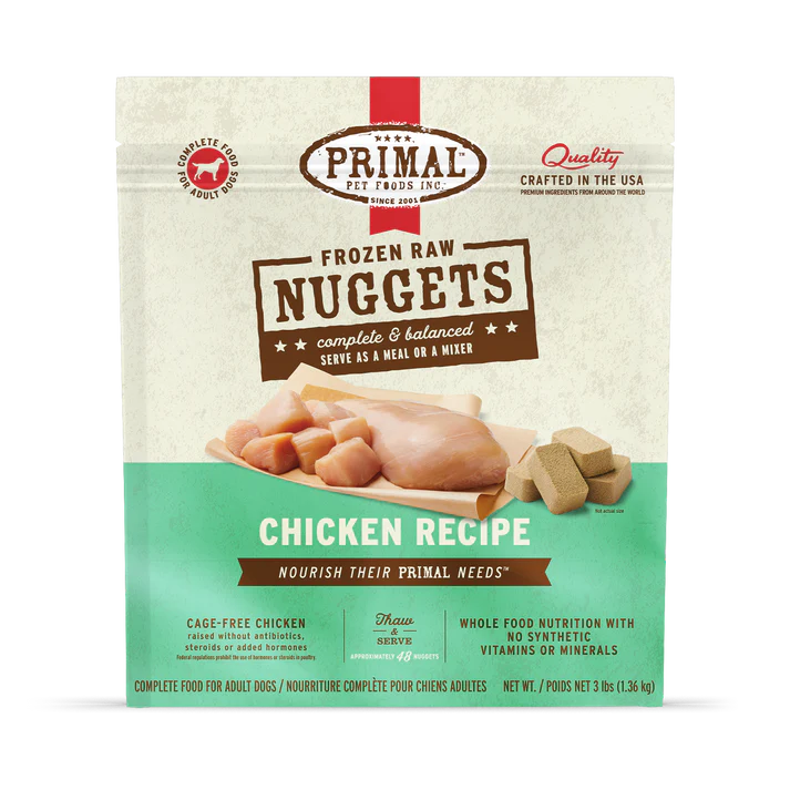 Primal Frozen Raw Nuggets Chicken Recipe Dog Food 3-lb Durham Region Ontario