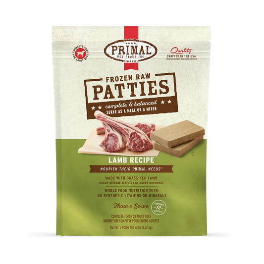 Primal Frozen Raw Patties Lamb Recipe Dog Food 6-lb Newcastle Ontario