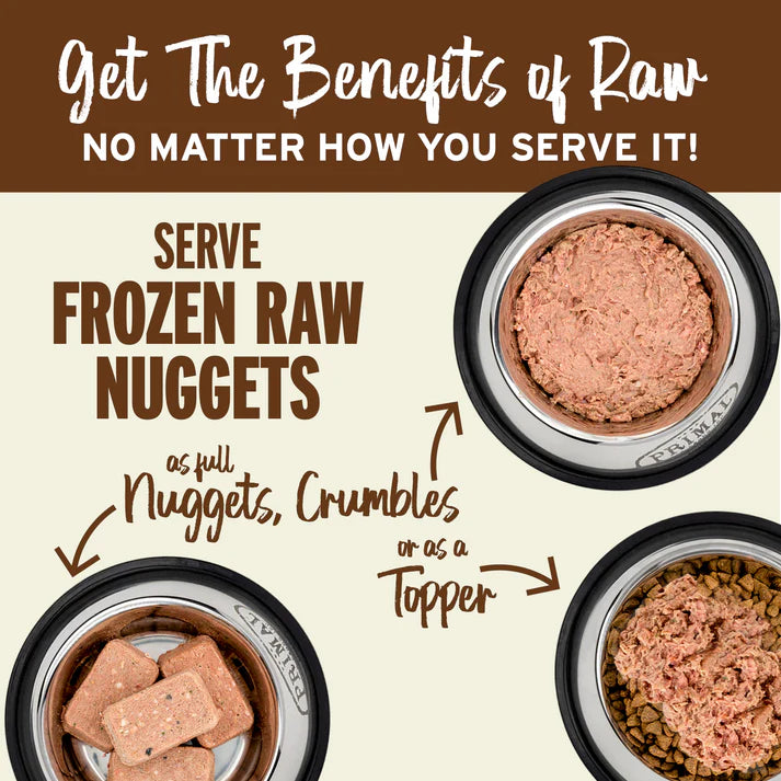 Primal Frozen Raw Nuggets Chicken Recipe Dog Food 3-lb