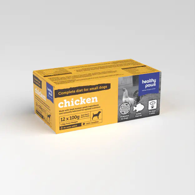 Healthy Paws Small Canine Complete Dinner Chicken Frozen Raw Dog Food 12 x 100-g Courtice Ontario