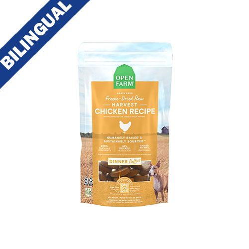 Open Farm Harvest Chicken Freeze-Dried Raw Patties Freeze-Dried Dog Food, 10.5-oz