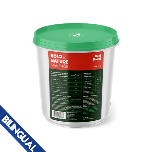 Bold by Nature Mega Beef Frozen Dog Food 4 lb Tub