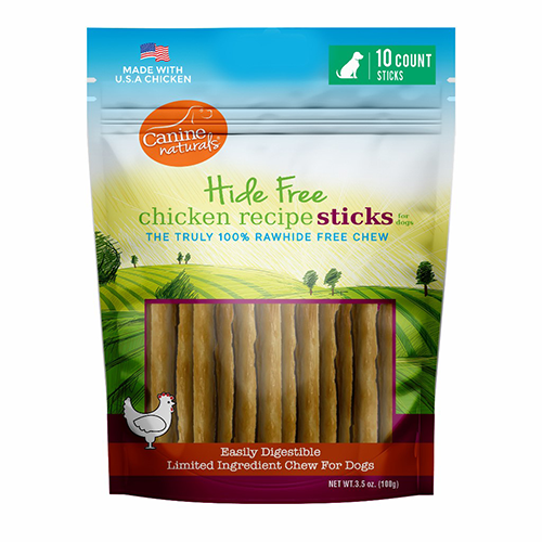 Canine Naturals® Hide Free Chicken Recipe 5" Stick (10 Pack)