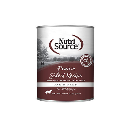 NutriSource Prairie Select Grain Free Wet Dog Food, 12.3-oz
