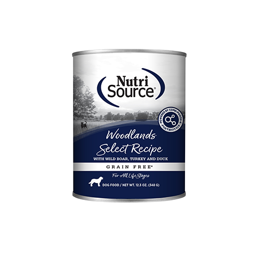 NutriSource Woodlands Select Grain Free Wet Dog Food, 12.3-oz