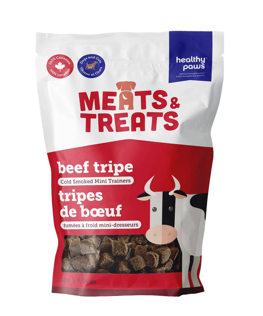Healthy Paws - Meats & Treats - Cold Smoked Tripe Mini Trainers Beef, 200-g