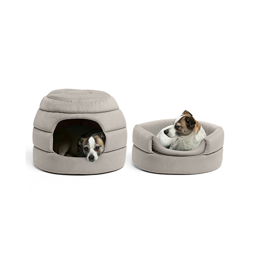 Best Friends by Sheri - 2-1 Honeycomb Ilan Hut Cuddler Bed - Grey - (15" X 15" X 13")
