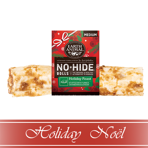 Earth Animal® No-Hide® HOLIDAY Holiday Feast Recipe Rolls, Medium
