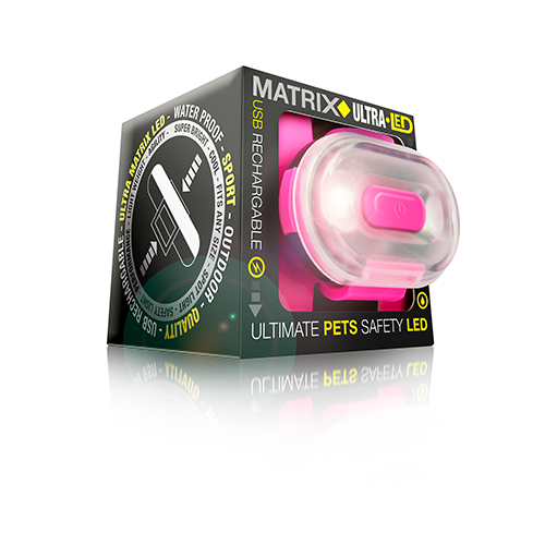 Max & Molly Urban Pets Matrix Ultra LED Safety Light Pink