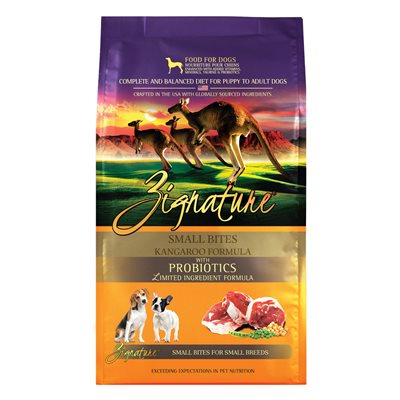 Zignature Kangaroo Small Bites Limited Ingredient Grain-Free Dry Dog Food, 12.5-lb