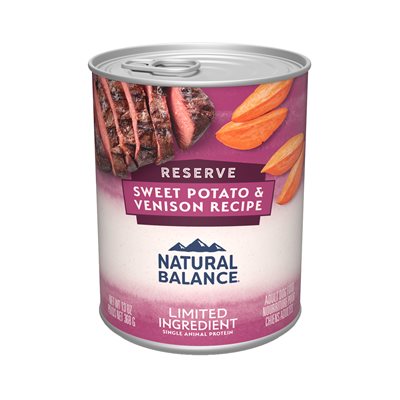 Natural Balance Dog LID Sweet Potato & Venison Formula Cans, 13-oz