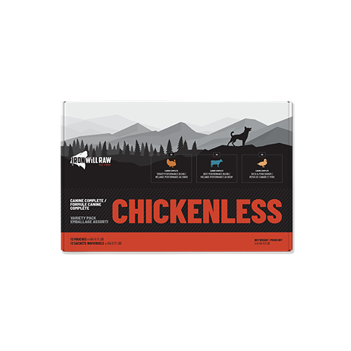 Iron Will Raw Canine Complete Chickenless Variety Pack Frozen Raw Dog Food 12-lb Orono Ontario