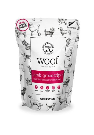 NZPF Woof Freeze Dried Lamb Green Tripe With Green Lipped Mussels Treats, 40-g