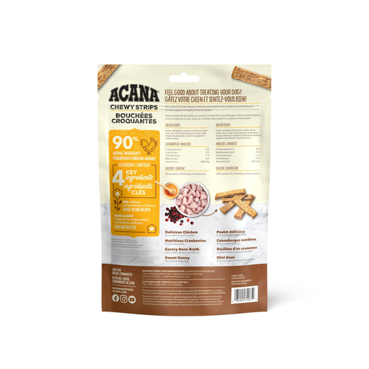 ACANA Chewy Strips Dog Treats Chicken Recipe, 113-g