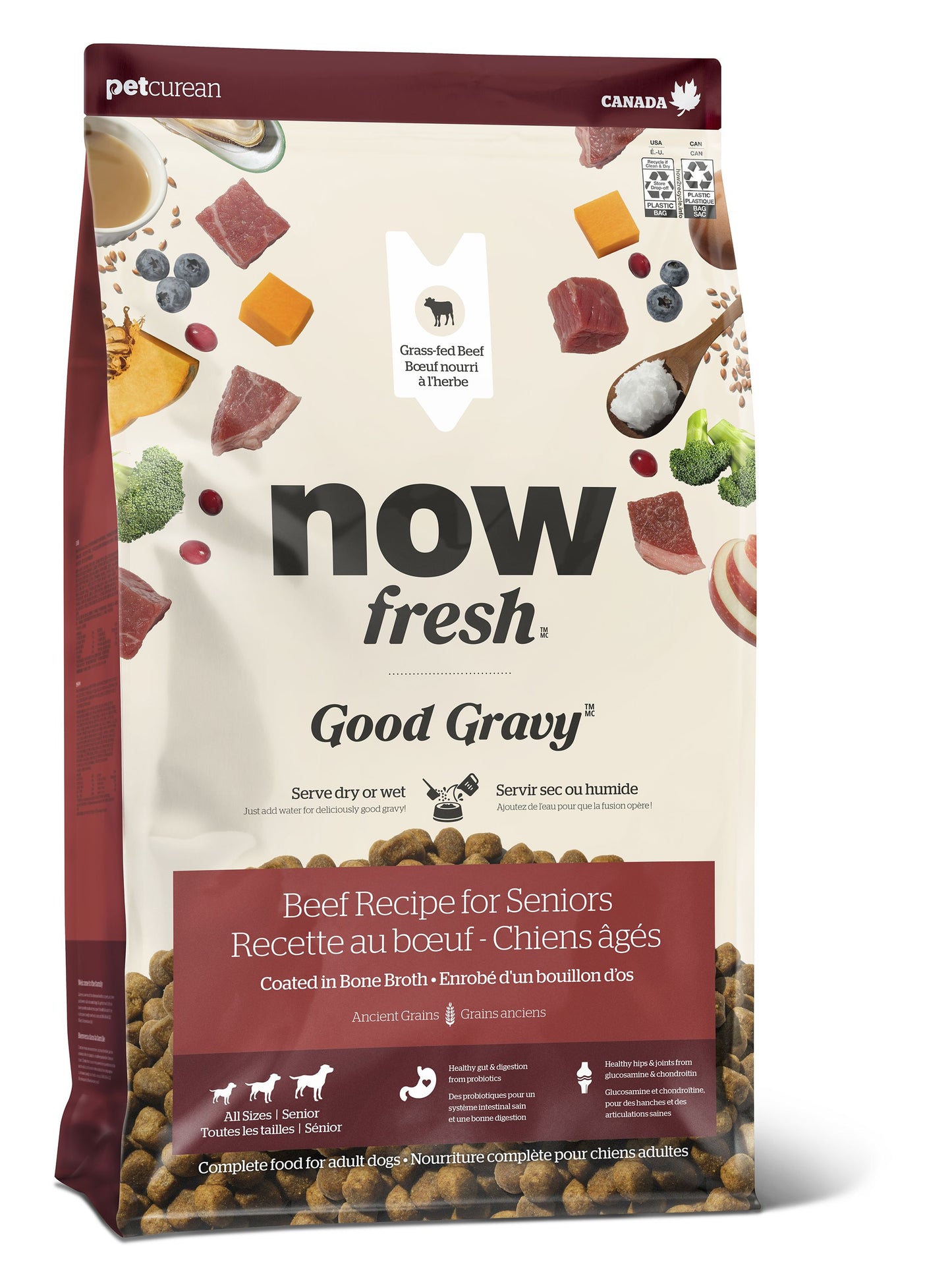 NOW FRESH  Good Gravy Beef Recipe With Ancient Grains Senior Dog, 3.5-lb