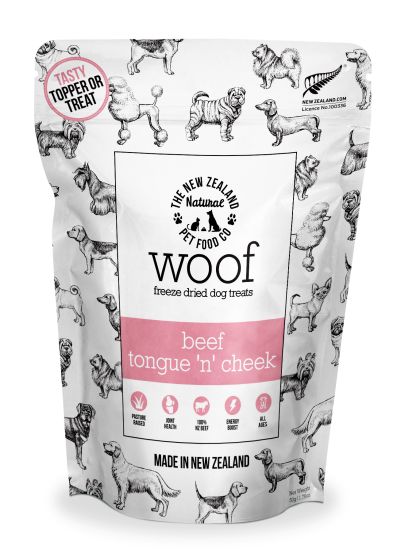 NZPF Woof Freeze Dried Beef Tongue 'n' Cheek Treats, 50-g