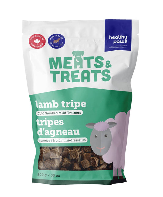 Healthy Paws - Meats & Treats - Cold Smoked Tripe Mini Trainers Lamb, 200-g