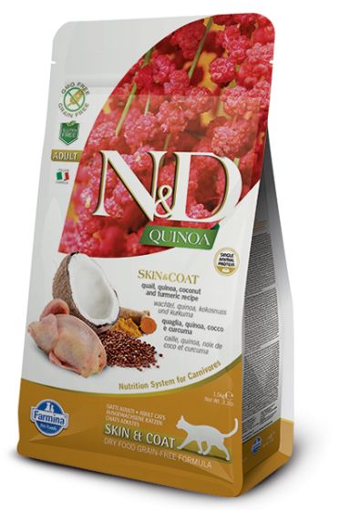 Farmina Quinoa Quail Skin & Coat Cat, 1.5kg