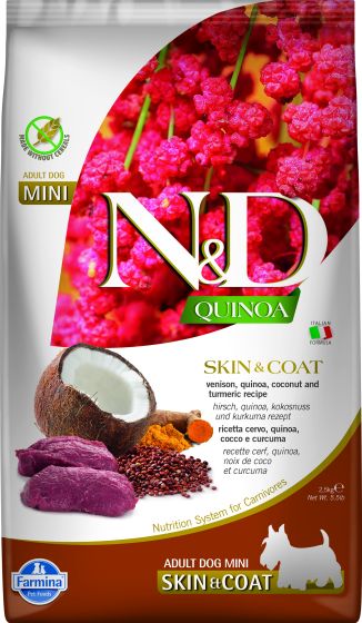 Farmina Venison & Quinoa Skin & Coat Adult Mini Dog, 2.5-kg