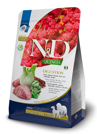 Farmina N&D Quinoa Digestion Lamb Med/Maxi Dog Food, 2.5-kg