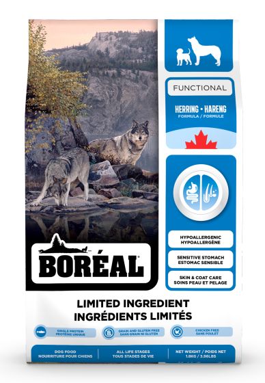 Boreal Functional Limited Ingredients All Breeds Herring Dog, 1.8-kg