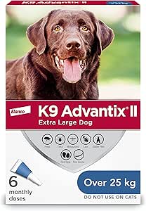 K9 Advantix II Flea+Tick+Mosquito Protection - X-Large Dogs (25kg+) - 6 Pack