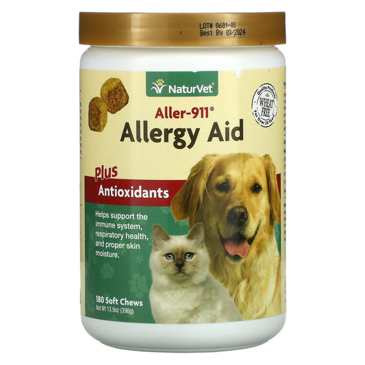 
NaturVet Aller-911 Allergy Aid Plus Antioxidants Soft Chews for Dogs and Cats 60-ct