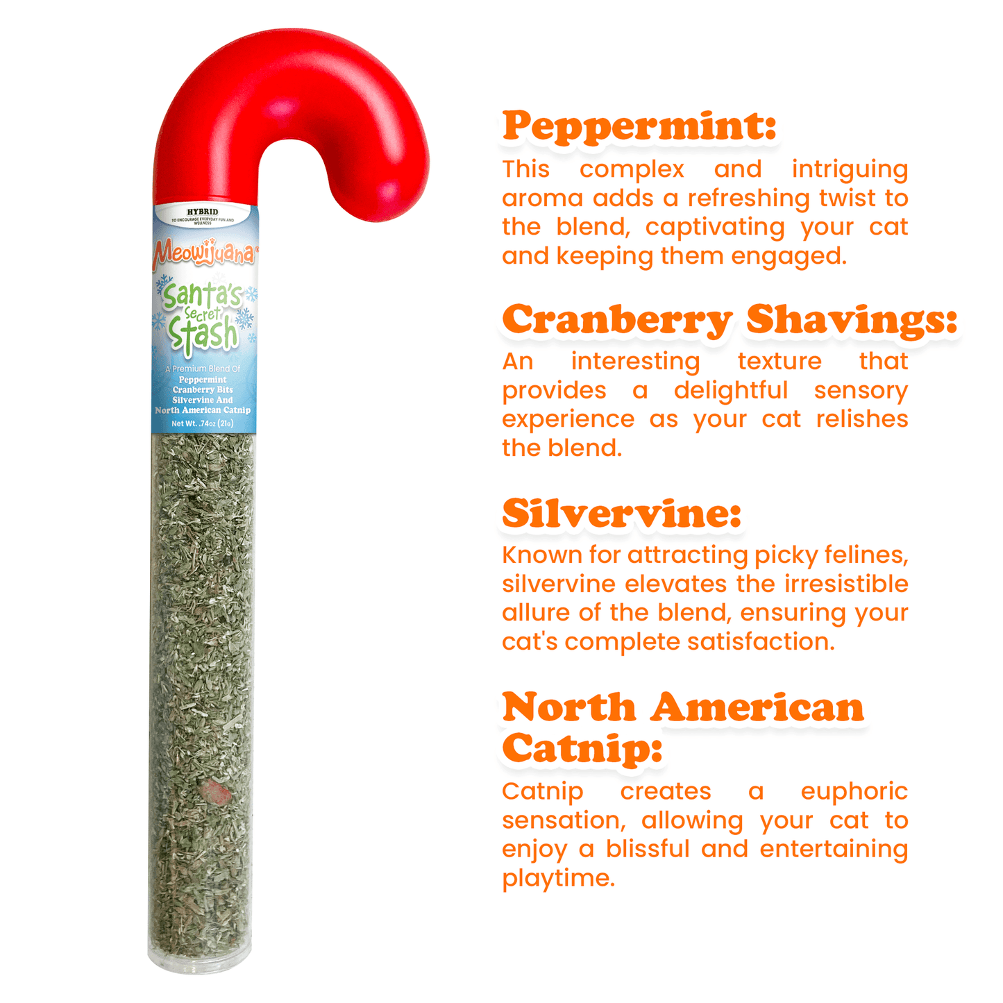 Meowijuana - Santa's Secret Stash Candy Cane - Catnip Blend