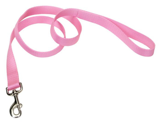 Coastal Single-Ply Dog Leash, Pink Bright, 1-in x 6-ft (Color: Pink Bright, Size: 1-in x 6-ft)